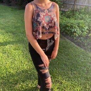 Tribal Patterned Crop Top